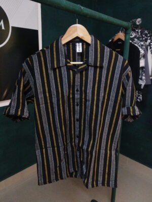 Men's jute fabric 5 sleeve shirt5