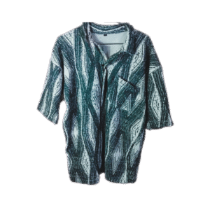 Geometric Green & White Short Sleeve Shirt – Bold & Stylish Casual Wear for Men