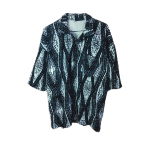 Men’s Monochrome Geometric Shirt – Short Sleeves Modern Casual Style