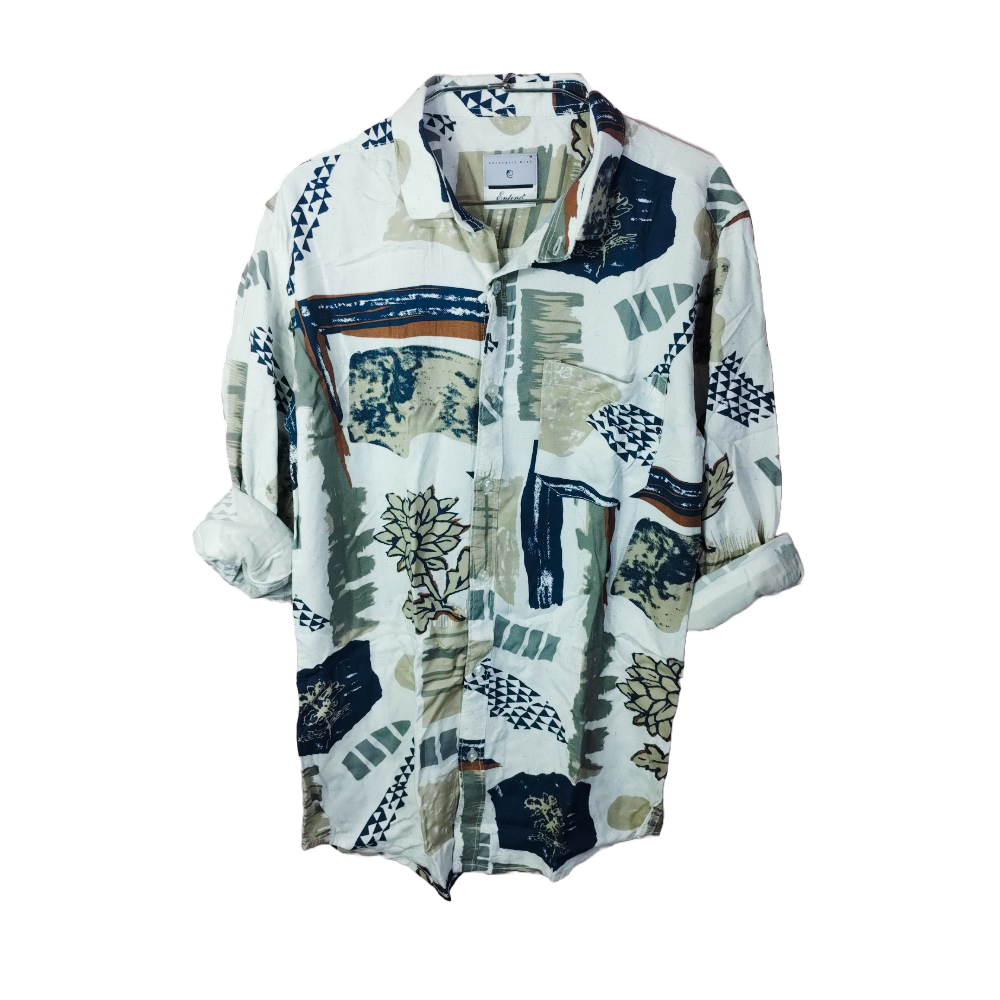 Multicolor Abstract Print Shirt for Men