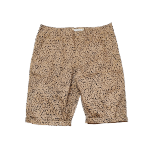 Men's Beige and Black Floral Patterned Knee-Length Shorts - Stylish Summer Wear