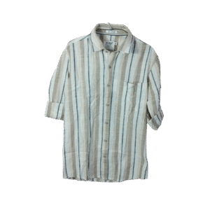 Beige and White Striped Linen Shirt – Lightweight Casual Wear
