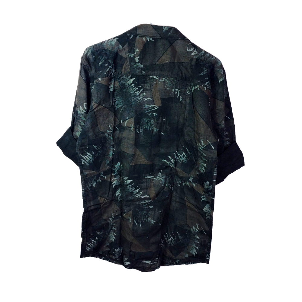 Men's Long Sleeve Camouflage Print Shirt – Green, Brown & Black Outdoor Casual Wear