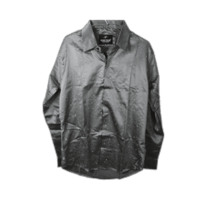 Grey Satin Party Wear Shirt with Rhinestone Embellishments – Elegant & Stylish