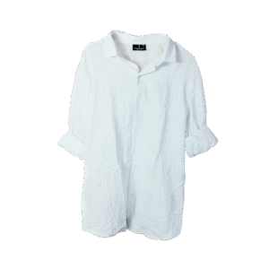 Off-White Textured Cotton Shirt – Full Sleeve Button-Up Smart Casual Wear