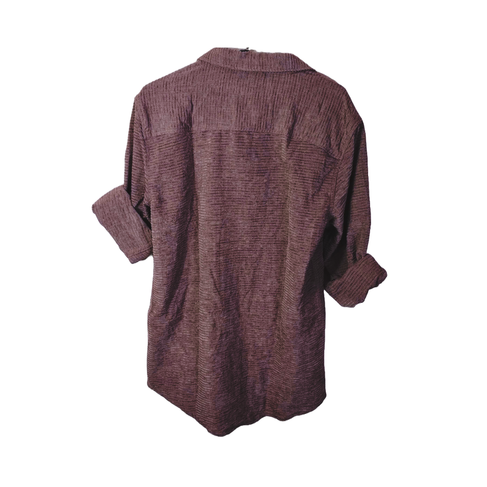 Men’s Wine Textured Cotton Shirt – Full Sleeve Elegant Smart Casual Wear