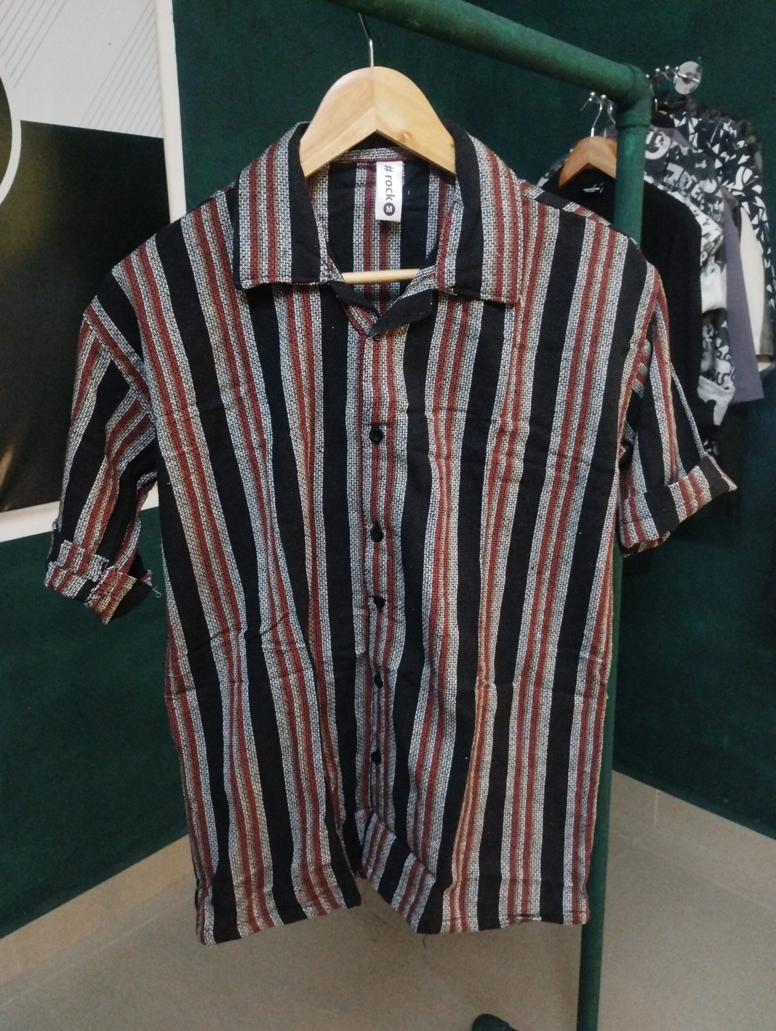 Men's jute fabric 5 sleeve shirt7